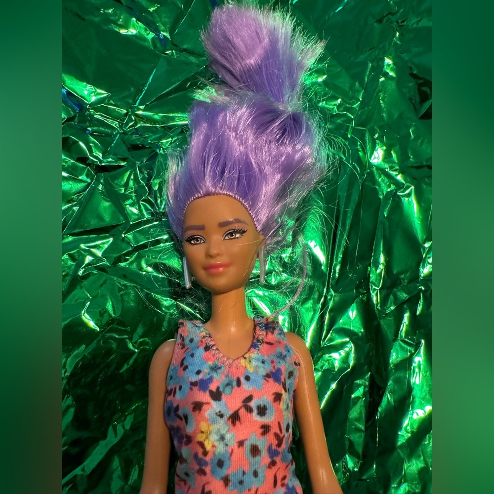 Barbie Fashionista purple haired punk rock Barbie doll